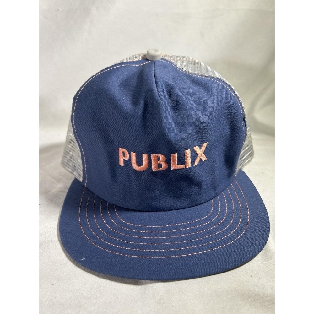 Vintage Publix Pink Supermarket Grocery Store Mesh Hat Cap Snapback